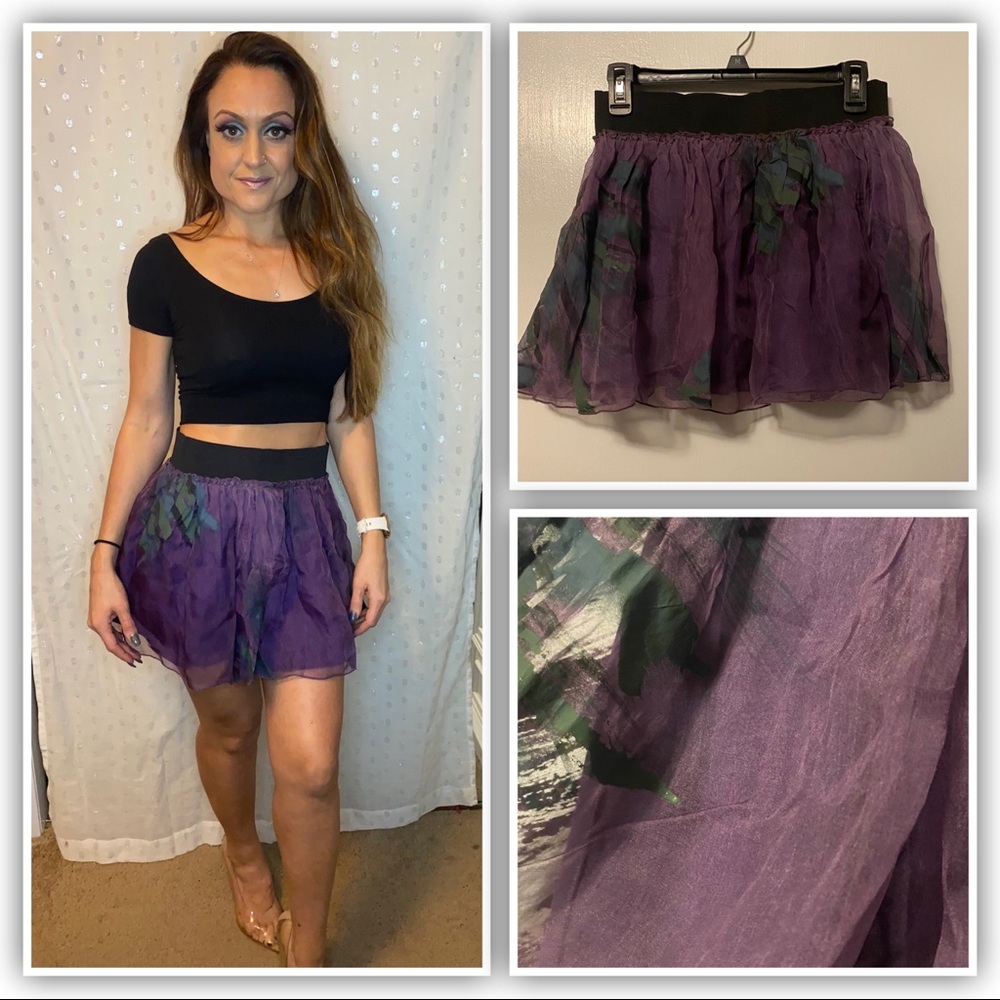 Fumblin’ For Purple Chiffon Full Mini Skirt
